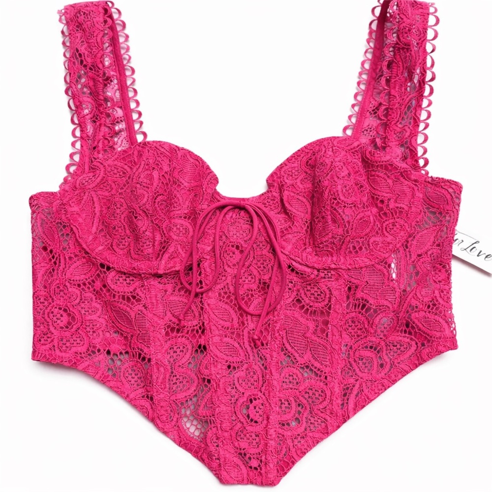 For Love & Lemons Women’s Hot Pink Blouse Size Small NWT